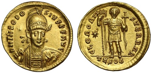 Theodosius gold solidus - gold,