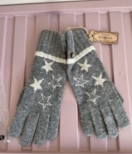 Fatface Grey Star Gloves