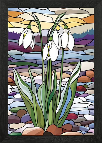 Snowdrops stained glass - in,