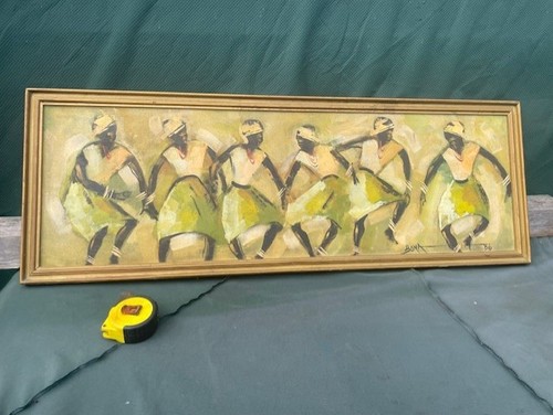 African artist retro oil - african,
