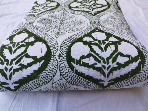 Indian print kantha quilt - kantha,
