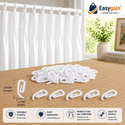 Decorail curtain hooks white - curtain,