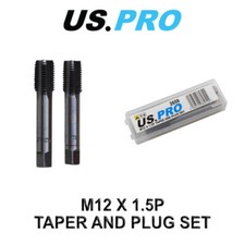 US PRO Tools M12 X 1.5P Taper & Plug Set ( Tap & Die ) 2659