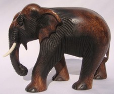 Hand Carved Thai Wooden Elephant Brand New 20cm Size Fair Trade