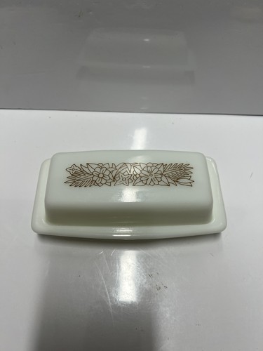 Vtg pyrex woodland gold butter - vtg,