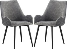 2x Dining Chairs with Armrests
