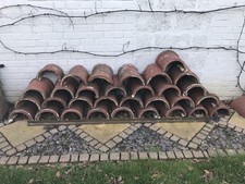 31 x available.1930s Platts Reclaimed HalfRound Ridge Tiles,4 x precut.£3.50 Eac