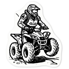 'Amphibious ATV 4 Wheeler' Clear Sticker Decals (DC045987)