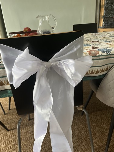 White ribbons 50x wedding - white,