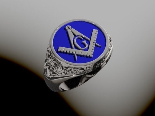 Blue enamel luxury masonic - blue,