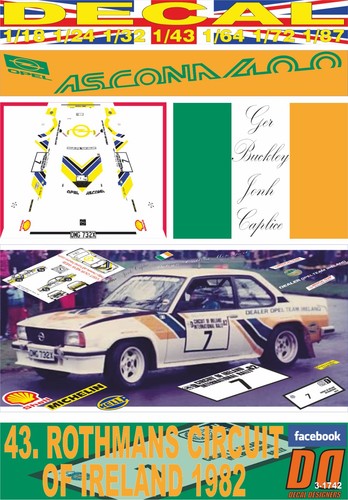 Decal opel ascona 400 - ascona, g