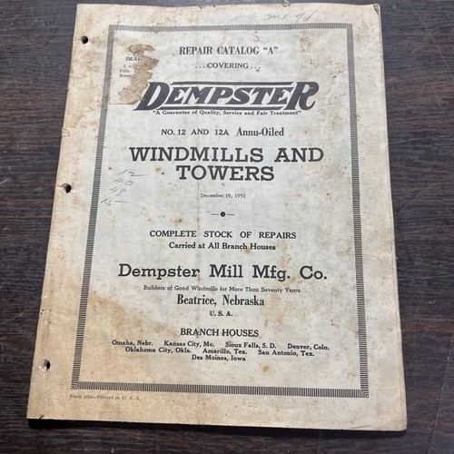 Vintage dempster mill repair - vintage,