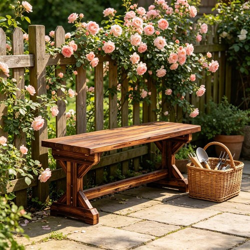 Carbon outdoor wooden bench - carbon,