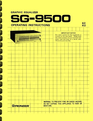 Pioneer 9500 stereo graphic - sg-9500,