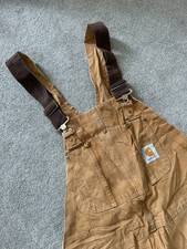 Vintage Carhartt Beige Dungarees/Overalls 38W 32L