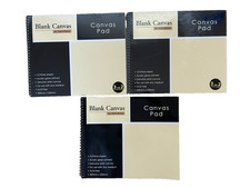 Canvas Pads x3, Acrylic Gesso Primed 300x250mm, 2 New 10 sheets, 1x9 sheet pad