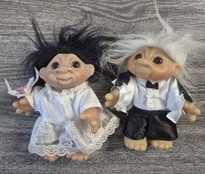 2x DAM 1984 Trolls Troll Doll Bride & Groom  6”  Cute Wedding Gift