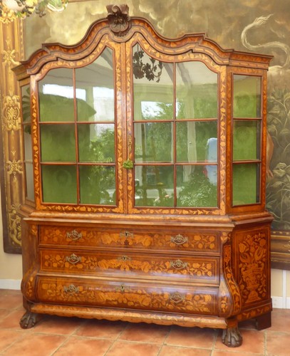 Bookcase marquetry inlay - marquetry,