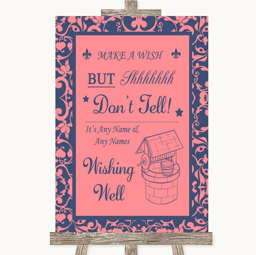 Coral pink blue wishing - pink,