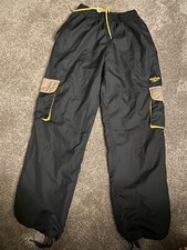 reebok vintage cargo trousers shell suit tracksuit pants medium unisex