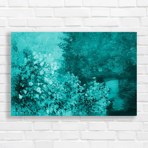 Vibrant autumn woodland teal - vibrant,