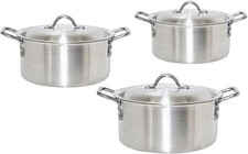 Mastercook Heavy Duty Aluminium Casserole Stockpot Pan Pot Dish with Lid Kitchen