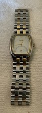 Vintage Elgin  Swiss Men Watch Silver Gold SS  Date Battery Quartz