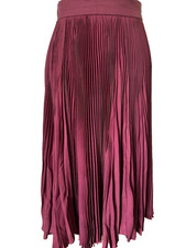 Vintage Biba (1970s) heavily pleated skirt.  XS.  In burgundy crepe.
