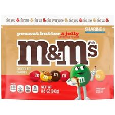 PEANUT BUTTER & JELLY M&M'S MILK CHOCOLATE CANDIES 243g SHARING SIZE BAG New