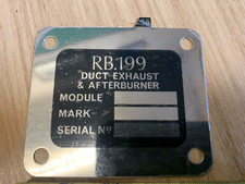 Tornado Aircraft Rolls Royce RB199 Duct Exhaust & Afterburner Engine Plate.
