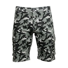 Hanger Lane Men's Camouflage Regular Fit Army Combat Stretch Cotton Cargo Shorts