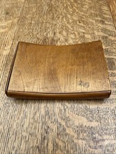 Old Wooden Curved Cigarette Case with Hinged Lid Vintage Antique
