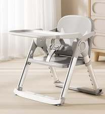 Baby Folding Booster Seat Portable High Chair for Dining, Toddler Feeding Chair