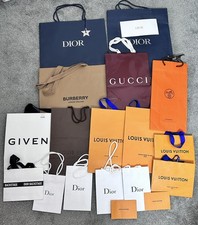 Designer Carrier Paper Bags Bundle LV Dior Hermes Etc.