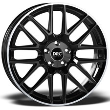 Alloy Wheels 19" DRC Dynamo Black Polished Lip For VW Golf [Mk5] 04-09