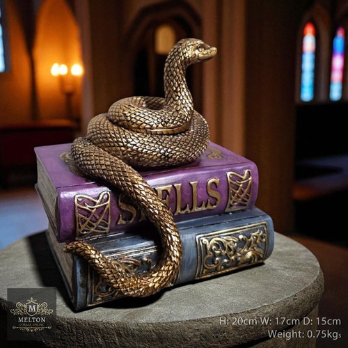 Coiled snake spell - snake, books