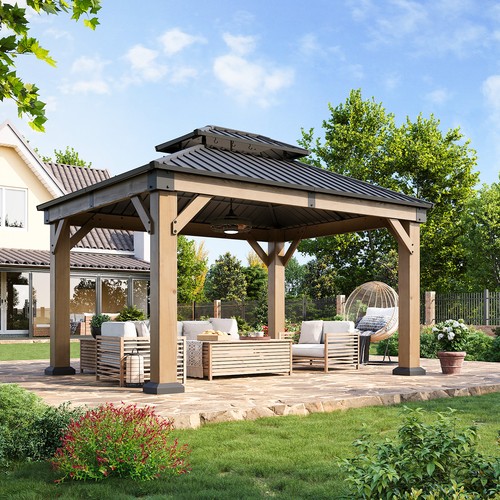 Hardtop gazebo double roof - hardtop,