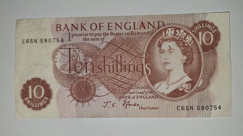 Bank england ten shilling - england,