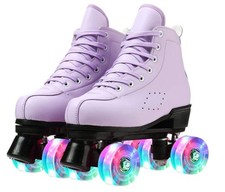 Wms Classic Cowhide High-Top 4 Wheel Roller Skates Size 8.5/42; Fits like Sz 9