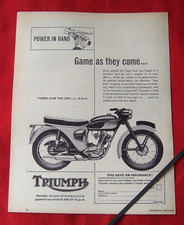 TRIUMPH TIGER CUB T20 200 cc OHV MOTORCYCLE 1963 ORIGINAL VINTAGE PRESS ADVERT