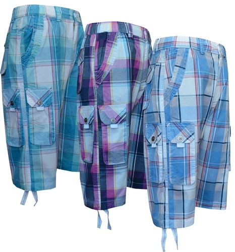 Plaid cargo shorts - plaid,