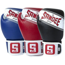 Sandee Sport 2 Tone PU Boxing Gloves Muay Thai Mens Sparring Fight 