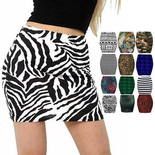 Womens printed mini skirt - printed,