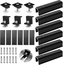 Aluminium Solar Panel Roof Mounting PV Rail Brackets End/Middle Clamp Fixing Kit