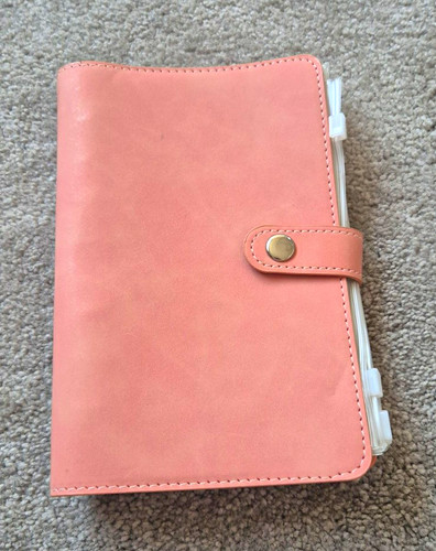Pink faux leather organiser - faux,