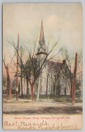 Postcard stone chapel drury - chapel,