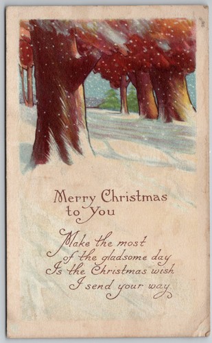 1912 christmas postcard snow - christmas,