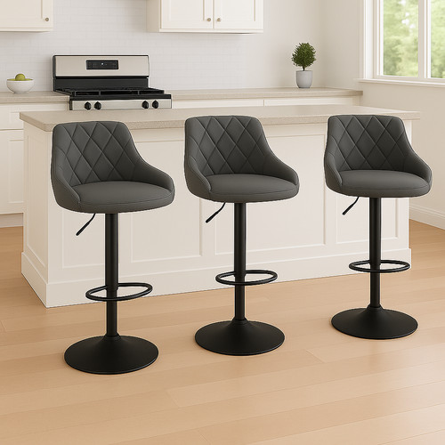 3pcs bar stools faux leather - bar,