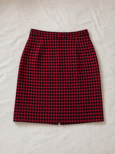 Vintage red blue houndstooth - vintage,
