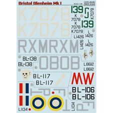 Decal airplane 1:48 Bristol Blenheim The complete set 2 leaf Print Scale 48-081